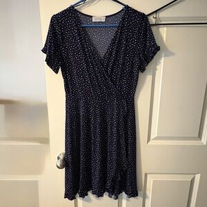 Kaileigh Navy and White Mini Dress